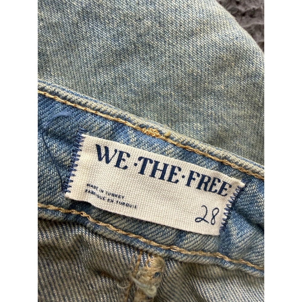 Free People We The Free Galivanting Peekaboo Mini Denim Skort Coco Blue Size 28 - Picture 6 of 11